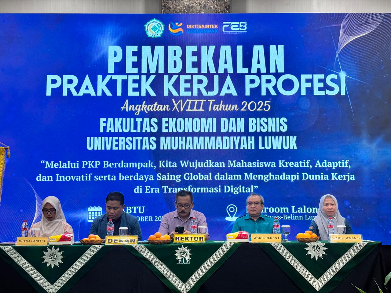 Rektor Buka Pembekalan Praktek Kerja Profesi (PKP) Berdampak